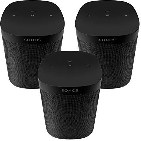 Sonos Three Room Set One SL - The Powerful Microphone-Free Speaker for Music and More - Black (Renewed)