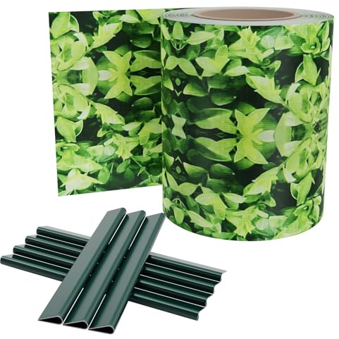 UISEBRT Bandes brise-vue en PVC pour panneaux à double fil, 35 m x 19 cm, clôture double fil, film de clôture opaque avec 20 clips de fixation, film brise-vue pour clôture de jardin et balcon, petites