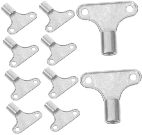 Lurrose 10pcs Metal Radiator Bleed Key Valve Wrench for Radiator Air Vents Multi-Functional Plumbing Bleeding Key Tool for Faucet and Supply