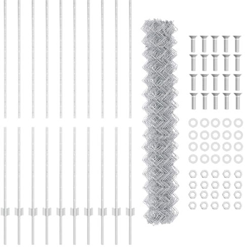 vidaXL Fence with Posts Silver 1.6 x 10 m Steel, Garden and Terrace, Durable Outdoor Fence, Customizable Boundary Barrier, Protective Enclosure, Weather Resistant Panels
