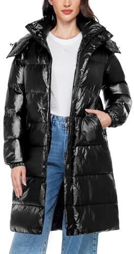 Tuopuda Doudoune Femme Manteau Longue d'hiver Imperméable Hiver Chaud Veste Matelassee Parka à Capuche Manteau Outercoat avec Poches(Noir,XXL)