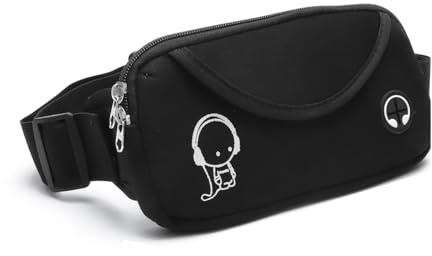 TMZELOA Bauchtasche Joggen für Laufgürtel für Handy Läufer-Hüfttasche für Damen und Herren mit 2 Taschen Reflektierendes Logo Handytasche Bauchtasche für Junge und Mädchen