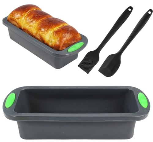 Stampo Plumcake Silicone, 28x10x6.5cm Stampo Per Plumcake con Pennello e Spatola, Teglia Plumcake Antiaderente, Stampo In Silicone Per Pane per Fare il Pane e il Plumcake, per Forno e Microonde