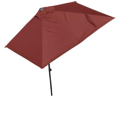 Parasol de jardin semi-rectangulaire avec manivelle, protection UV, robuste, design à 5 lattes pour terrasse, porche, balcon et utilisation murale 250 cm