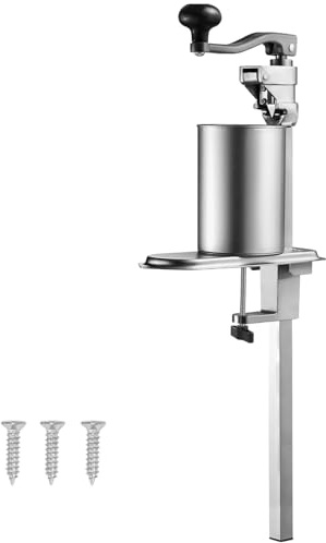 VEVOR Abrelatas, Abrelatas Manual de Sobremesa para Latas de hasta 40 cm de Altura, Altura Ajustable, con Tornillos y Abrazadera de Mesa, para Restaurantes y Hoteles, 253 x 113 x 853 mm, Plata