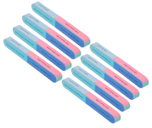 ULTECHNOVO Limas de Uñas Profesionales y Pulido Duradero de 6 Lados y 7 Pasos Esponja, 8 Piezas para Manicura Profesional en Uso Profesional