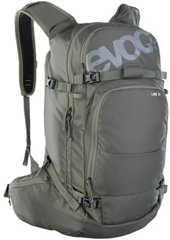 Zaino da montagna EVOC LINE 30 (NEURALITE SYSTEM, porta sci, scomparto separato per valanga con piano di emergenza, scomparto principale facilmente accessibile, BODDY HUGGING), Dark Olive