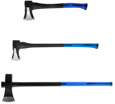 pokm toolsmarket - Spaltbeil 3,6kg mit Keilkopf aus Karbonstahl & vibrationsarmem Fiberglas-Stiel | Holzaxt für Kamin & Garten