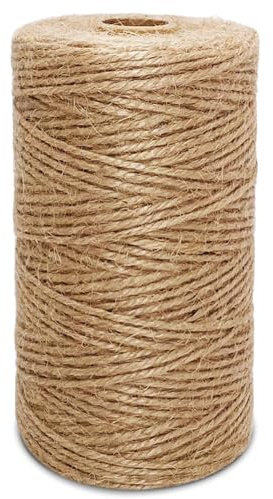 3mm Natural Jute Twine - 200m Brown Garden String（1 Roll） | 200m Brown Garden String for Planting, Gift Wrapping & DIY Crafts, Rustic Eco-Friendly Jute Rope