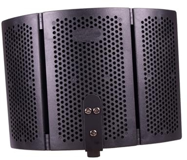 minkissy Protector de Micrófono Reducción de Ruido y Viento Material Abs y Esponja Negro Estilo de Suelo para Grabación Profesional