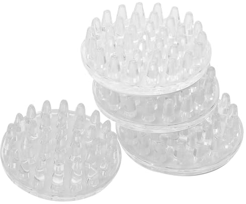 DOITOOL 4pcs Carpet Savers Spiked Caster Cups 1.97x1.97x0.79in Plastic Self-adhesive Design Prevents Scratching for Office Desk Chair and Bar Stool in Library Or School