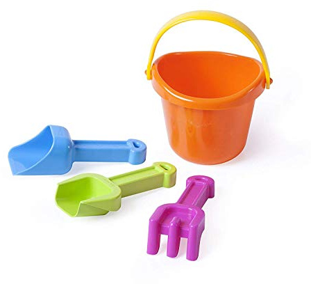 Miniland Baby Sand Set: Eimer, Schaufel, Mehlschaufel und Rechen, sehr robust