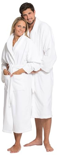 ZOLLNER Bademantel - flauschig und saugstark - Unisex - Größe S-XXL - außen aus Polyester und innen aus Baumwoll-Mischgewebe - waschbar - Hotelqualität - Oeko Tex® zertifiziert, 142