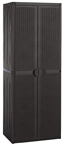 AVANTI TRENDSTORE - Steves - Armadio per untensili di pulizia, stile rattan, antracite. Misure LAP ca. 65x172x45 cm