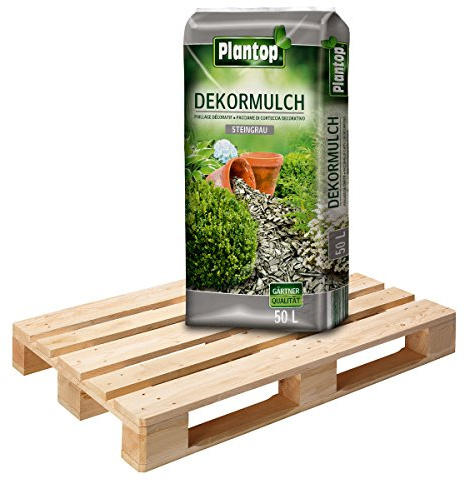 20 Sack Dekormulch Steingrau mit je 50 Liter = 1000 Liter Plantop Mulch
