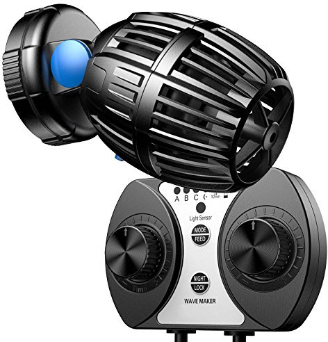 SunSun CW-120 Strömungspumpe 700-8000 l/h 20 W Aquarium Pumpe mit einstellbarer Wellenform, Wellenzyklus und Pumpleistung, mit Tag- und Nachmodus