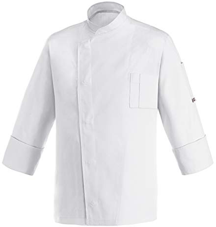 Egochef - Giacca Cuoco OTTAVIO Manica Lunga 100% Microfibra (L, White)