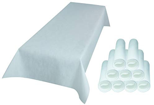 Sensalux Tischdecke, abwaschbar, Vorteilspack, 10 Stück, 1m x 2,5m, Weiß