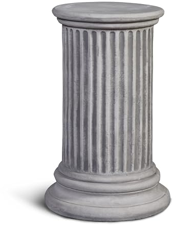 gartendekoparadies.de Elegante Säule, Steinsockel, H. 41 cm, Stellfläche Ø 27 cm, 45 kg, Grau, frostsicher aus Steinguss für Außenbereich
