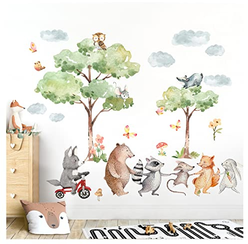Grandora Wandsticker Waldtiere Kinderzimmer Wandaufkleber Wandtattoo DL794-4