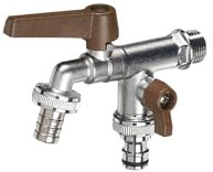 Rubinetto a Sfera Doppio per Fontana da Giardino con Leve Colorate Belfer RUB/027 Ruggine