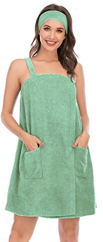 LTLCLZ Saunakilt Damen mit Tasche Saunasarong Saunakilt S-XXL, Saunahandtuch mit Gummizug, Saunatuch Knielang