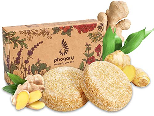 PHOGARY 2 PZ Shampoo per Capelli Bar-Organico Zenzero Sapone per Capelli Shampoo Cura dei Capelli Naturale con Estratti Vegetali, Idrata i Capelli e Pulisce i pori del Cuoio Capelluto 3.88 oz
