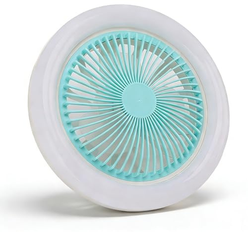 Ventilateur de Plafond sans Pales de 9,8 Pouces avec Lumières, Petit Ventilateur de Plafond LED Réglable Silencieux E27 36W avec Télécommande, Petit Ventilateur de Plafond pour