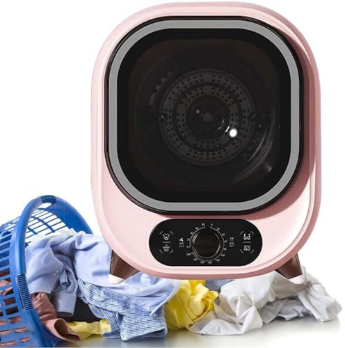 Mini Tumble Dryer, Small Compact Tumble Laundry Dryer for Home, 450W Electric Tumble Dryer for Apartment, Home, Dorm, Balconies, Bathrooms,Pink