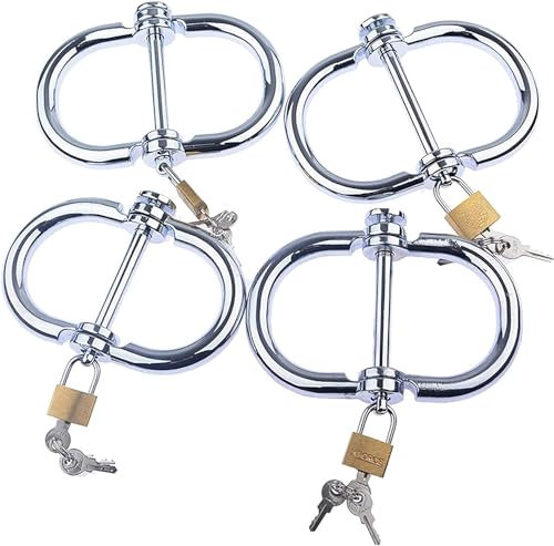 Schwer Edelstahl Metall Handschellen mit Schlüssel Erotik SM Fesseln Hand Cuff, Armband Fetisch Cosplay Erwachsene Spiel Zurückhaltung BDSM Extreme Bondage Sexspielzeug für Frauen und Männer (Color :