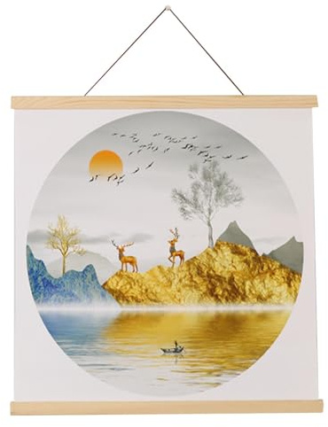 Magnetisch Posterschiene Posterleiste - Holz Poster Aufhänger Halter Rahmen Leisten - Magnet Posterrahmen Bilderleiste - Magnetischer Posteraufhänger Rahmen Für Drucken Kunstwerk Wandbilder (41cm)