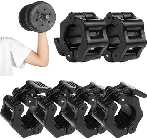 Rierousy 6 Stück Hantelverschlüsse, Hantelstangen Verschluss 30mm, Hantel Schnellverschluss, Barbell Clamp, Langhantel Verschluss für Sicheres Training und Schnellwechsel Hantelscheiben