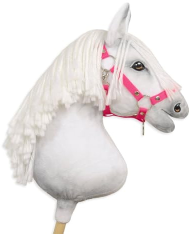 Verstellbares Halfter für Hobby Horse A3. Set ohne Pferd. Dunkelrosa.