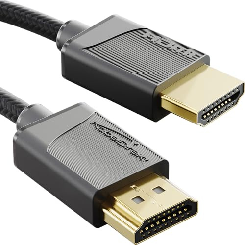 KabelDirekt – 8K/4K HDMI 2.1 cable – 1.5m – thin Ultra-Slim cable, wrapped with FlexMesh braiding (8K@60Hz, 48Gbit/s, latest standard, gaming cable for PC/PS5/Xbox, monitor/TV/projector, black)