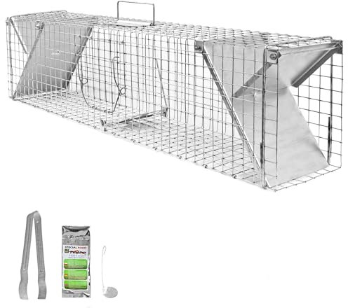 Petigi Gabbia Trappola per Animali Talpa Ratto Mouse Topo Nutria 102 x 20 x 27 cm
