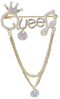 Broche en forme de couronne de reine en cristal brillant avec strass - Broche tendance en métal en forme de couronne de princesse - Pour femme et fille - Pour robe de sac, manteau, accessoire cadeau,