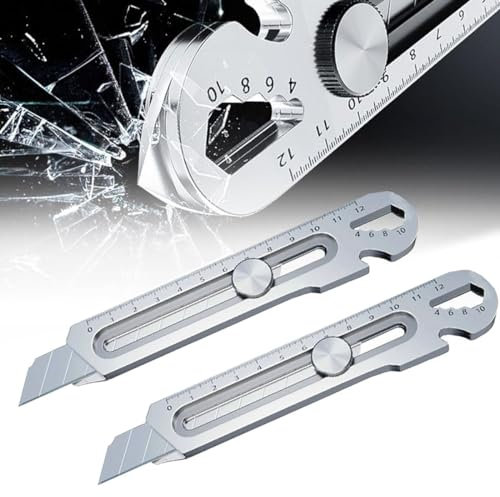 Schweres Mehrzweck Gebrauchsmesser, 2024 Edelstahl Universalmesser, Profi Cuttermesser, Multifunktionales Mehrzweck Teppichmesser Druckguss Cutter Messer (2PCS)