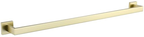 LANC Handtuchstange für Badezimmer, Wandmontage, 80 cm, Gebürstetes Gold, Edelstahl-Handtuchhalter, quadratischer Gold-Handtuchhalter, Gesamt 85,1 cm Handtuchstange, Küchen-Handtuchhalter, A8804BG-8P1