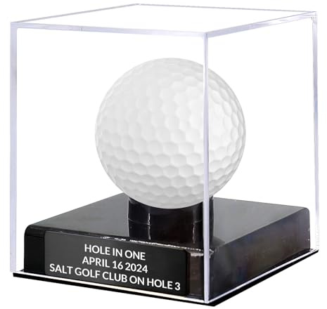 Individuelle Golfball-Vitrine aus Acryl, Lasergravur, Schaukasten für Ihre geschätzten Golfball-Erinnerungsstücke (schwarz)