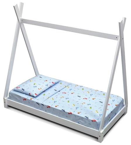 GOYSILA Parure de Lit Montessori 70x140 cm 3 Pièces 100% Coton Oeko-TEX Motif Licorne | Drap Housse Drap de Dessus Taie d'oreiller | Linge de Lit Bébé Fille Respirant Douceur Chambre Enfant Bleu