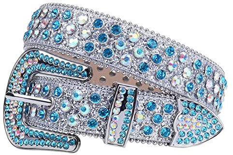 Wvapzxx Western-Cowboy-Strass-Gürtel, Cowgirl-Gürtel, Kristall-Nietengürtel, Damen, Diamantgürtel, Jeans-Zubehör, G21, 44inch (waist 34-36)