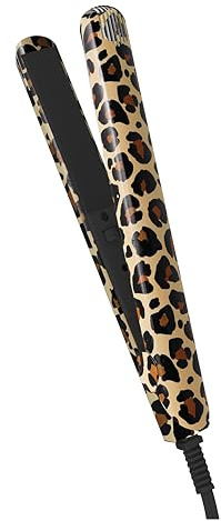 Hollywood Xpressions Mini Flat Iron Hair Straightener for Woman, Small Hair Straighter, 60 Second Quick Heat Up, Ceramic Heated Plates, Perfect for Bangs & Short Hair, Great for Travel (Leopard Print)