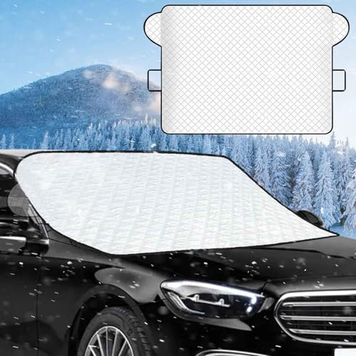 LXYYDS Couverture Pare Brise Voiture, Protege Pare Brise Givre Gel, Protège Pare Brise Hiver, Bache Voiture Anti Gel Universelle Imperméable, Pliable, Extra Épaisse, pour Gel, Glace, Soleil