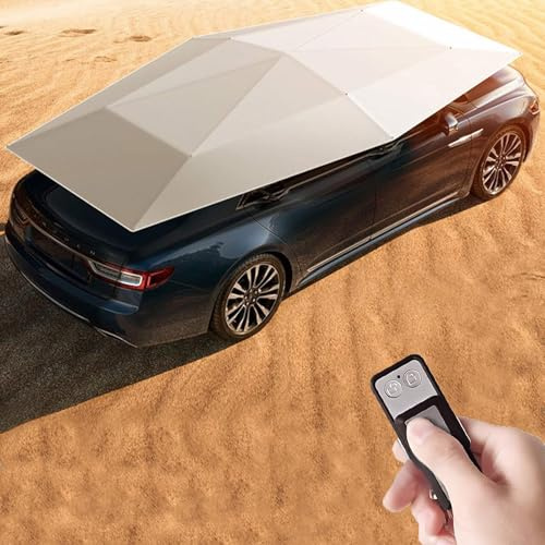 Carpa Universal para Coche, cochera móvil Plegable portátil, Evita la caída de Hojas, toldo para Coche, aplicable a la mayoría de los Modelos del Mercado, Plateado, 4,2 m