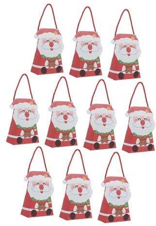 Beaupretty 10stücke Süßigkeiten Tütchen mit Kordelzug Wiederverwendbare Papiertüten für Weihnachtsfeiern Geburtstagspartys Diy-geschenke Festliches Design Sicher für Junge Mädchen