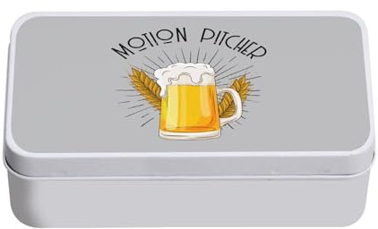 Fabulous Aufbewahrungsbox aus Metall, Grau – Motion Pitcher Bar Beer Cinema Party – 11 x 18,5 x 5,5 cm – Aufbewahrungsbox, Schlüssel, Werkzeug, Brotdose, Zucker, Kekse