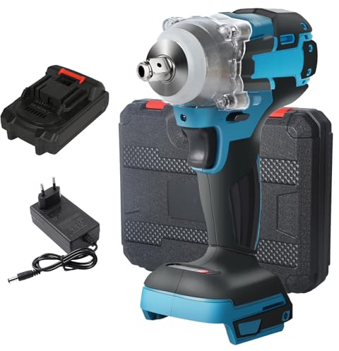 Fyearfly Visseuse à percussion sans fil, moteur sans balais 0-3200 tr/min avant/arrière, réglage en continu de la vitesse, visseuse électrique, clé à douille rechargeable