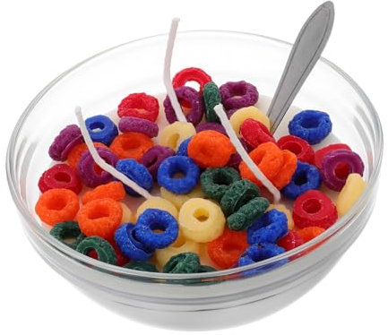 minkissy Fruity Scented Cereal Bowl Candle Soy Wax Non-Toxic Aesthetic Decorative for Photography Props