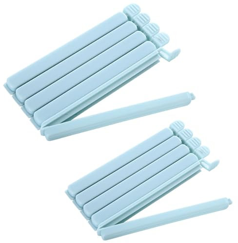 jatimdotin Piezas Pinzas Bolsas Alimentos 10 Piezas, 12/15 cm Pinzas Cocina Bolsas, Pinzas Cierre Bolsas Reutilizable, para Embalaje de Cocina, Caramelos, Aperitivos, Café etcétera (Azul)