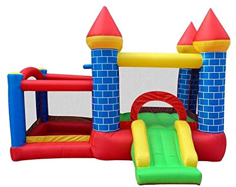 YKMYXZ， Castillo Inflable, Trampolín Cuadrado De Jardín De Infancia Interior Y Exterior Pequeño Castillo Regalo De Juguete for Niños,Azul
